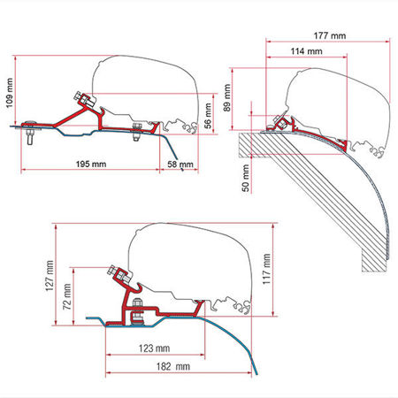 Immagine per la categoria Staffe montaggio tendalini VAN F80/F65/F35/F40